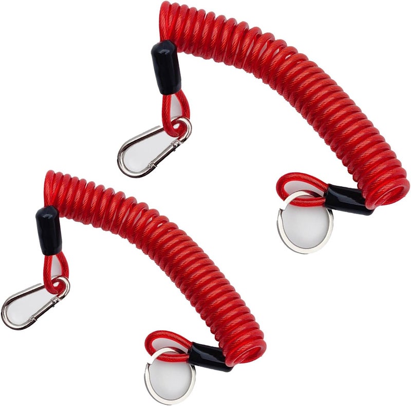 Rnigs 2Pcs Trailer Brake Away Cable, 6FT Trailer Breakaway Coiled Cable for RV Trailer Emergency Camper Breakaway Switch Blue - Image 1